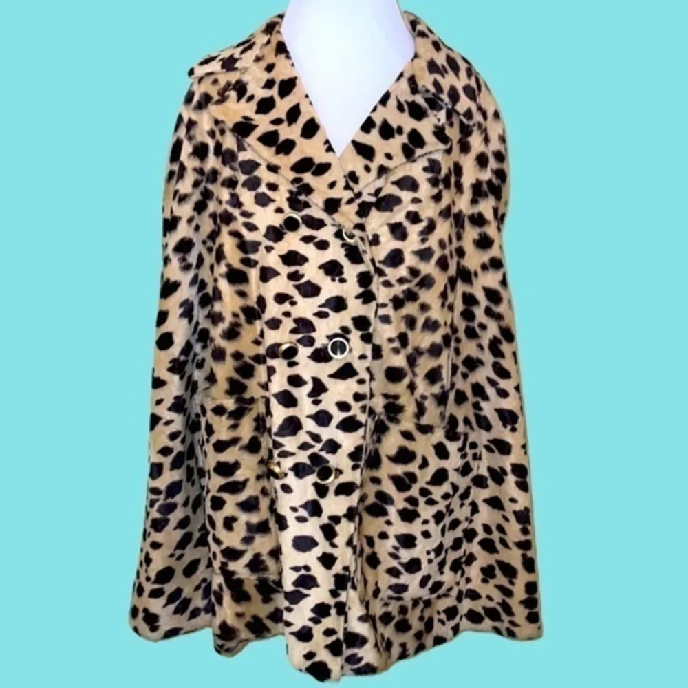 LEOPARD FUR Vintage Fab‎ YOUNG GENERATION  Cape One Size Fits All  MADE IN USA